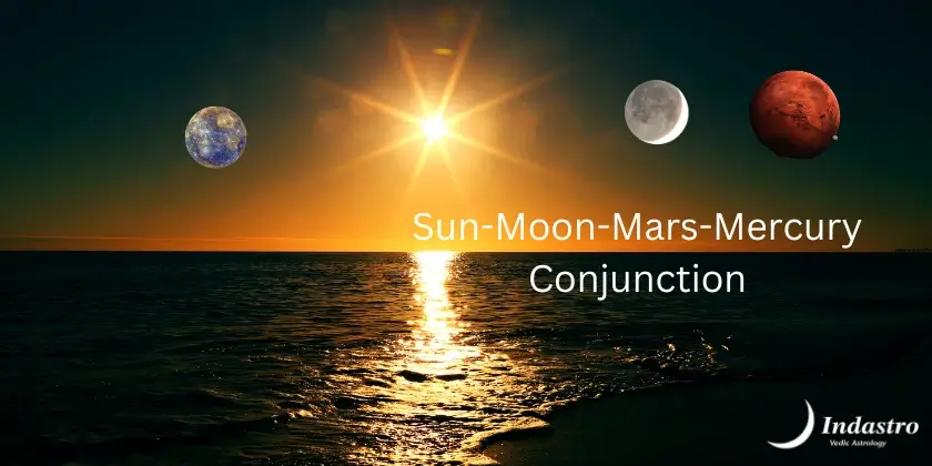 Sun-Moon-Mars-Mercury Conjunction - 4 Planet Conjunction
